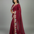 Pink georgette pastel floral resham & zari embroidery saree