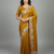 Yellow georgette pastel floral resham & zari embroidery saree