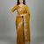Yellow georgette pastel floral resham & zari embroidery saree
