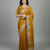 Yellow georgette pastel floral resham & zari embroidery saree