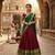 Maroon Kanci cottan blend half saree with traditional gold zari weaving work 