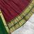 Maroon Kanci cottan blend half saree with traditional gold zari weaving work 