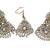  White stone studded and white pearl embellished earrings with maang tikka set for women