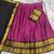 Rustpink & Black Kanci cottan blend half saree with traditional gold zari weaving work