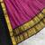 Rustpink & Black Kanci cottan blend half saree with traditional gold zari weaving work