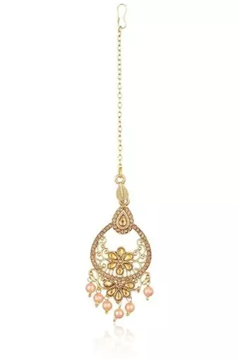  Eye-Catchy Floral Motif Maang Tikka Jewellery Set