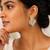 Gold plated metallic dual tone drop earrings