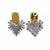 Gold plated metallic dual tone drop earrings