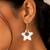 White star metallic drop earrings
