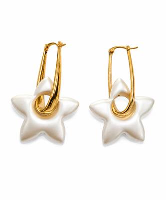 White star metallic drop earrings 4