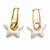 White star metallic drop earrings