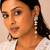 Dual tone metallic long drop earrings