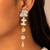 Dual tone metallic long drop earrings