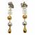 Dual tone metallic long drop earrings