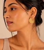 Gold plated metallic hoop earrings