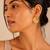 Gold plated metallic hoop earrings