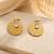 Gold plated metallic hoop earrings