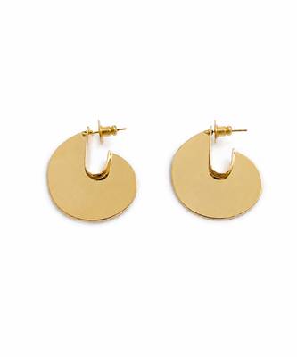 Gold plated metallic hoop earrings 4