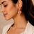 Pink stones heart drop earrings