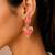 Pink stones heart drop earrings