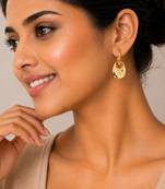 Gold plated metallic chunky drop earrings