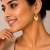 Gold plated metallic chunky drop earrings