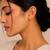 Gold plated metallic stud earrings