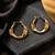 Gold plated metallic hoop earrings