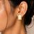 Off white stone metallic stud earrings