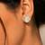 White petals metallic floral stud earrings