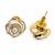 White petals metallic floral stud earrings
