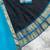 Blue & Black Kanci cottan blend half saree with traditional gold zari weaving work