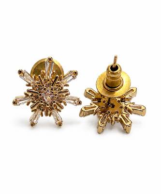 Gold plated metallic star stud earrings 4