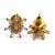 Gold plated metallic star stud earrings