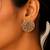 Gold plated metallic round stud earrings