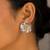 Silver gold metallic floral stud earrings