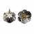 Silver gold metallic floral stud earrings
