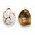 White stone metallic dome stud earrings