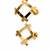 Gold plated metallic square grid earrings