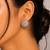Silver stone half ball stud earrings