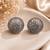 Silver stone half ball stud earrings