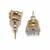 Gold plated white crystal stud earrings
