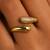 Gold plated dual texture metallic wrap ring