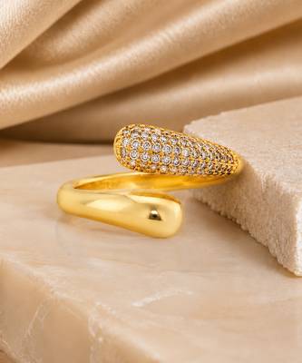 Gold plated dual texture metallic wrap ring 3