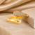 Gold plated dual texture metallic wrap ring