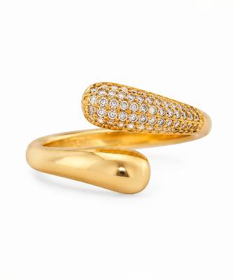 Gold plated dual texture metallic wrap ring 4