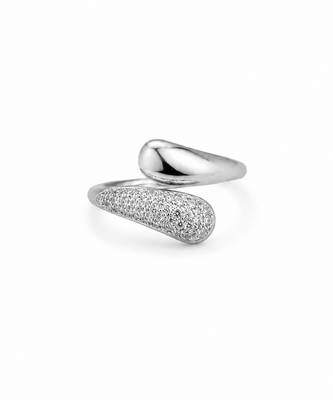 Silver dual texture metallic wrap ring 4