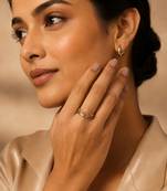 Gold plated multicolor stones dual statement ring