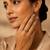 Gold plated multicolor stones dual statement ring