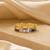 Gold plated multicolor stones dual statement ring